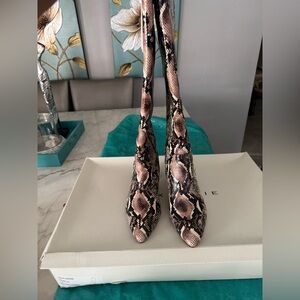 Alex Marie Brown Snakeskin Boots